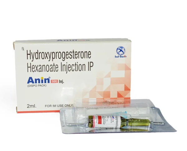 Anin-500 Injection – Hydroxyprogesterone Hexanoate 500 mg/2 ml in oily base