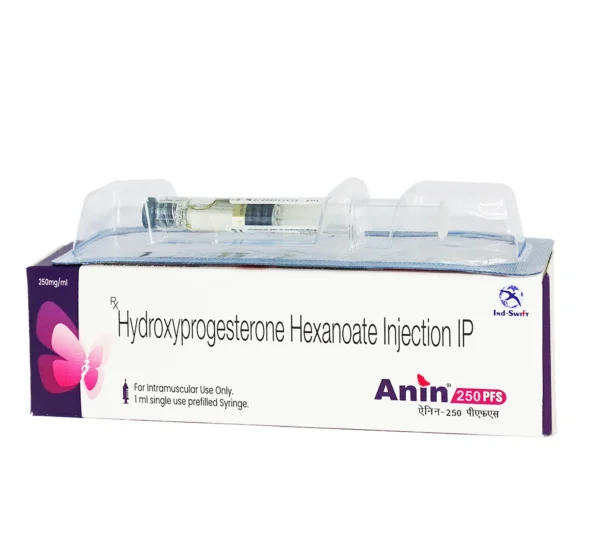 Anin Prefilled Syringe 250 mg - Hydroxyprogesterone Hexanoate Injection for Preterm Birth Prevention