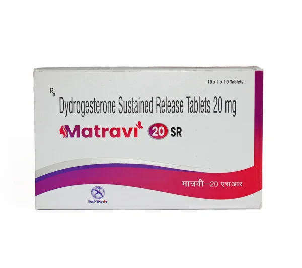 Matravi 20 mg SR Tablet – Dydrogesterone by Ind-Swift for infertility and menstrual regulation