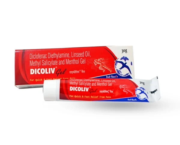 Dicoliv Diclofenac Pain Relief Gel 30gm – Ind-Swift