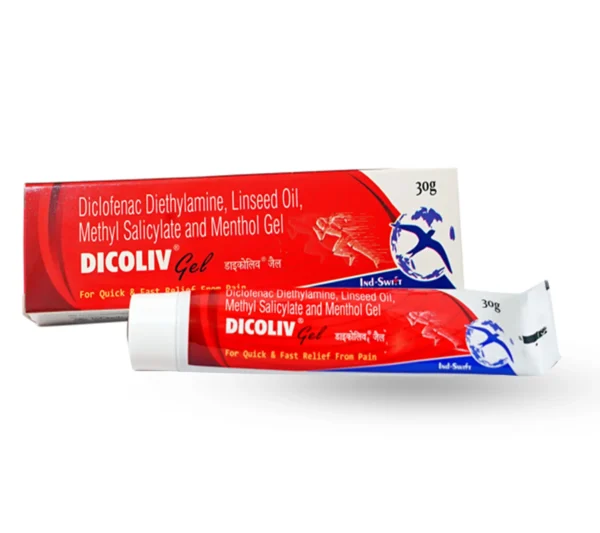 Dicoliv Diclofenac Pain Relief Gel 30gm – Ind-Swift