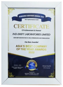 Asia’s Best Company of the Year 2022 | Ind-Swift Laboratories